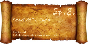 Szedlák Emma névjegykártya
